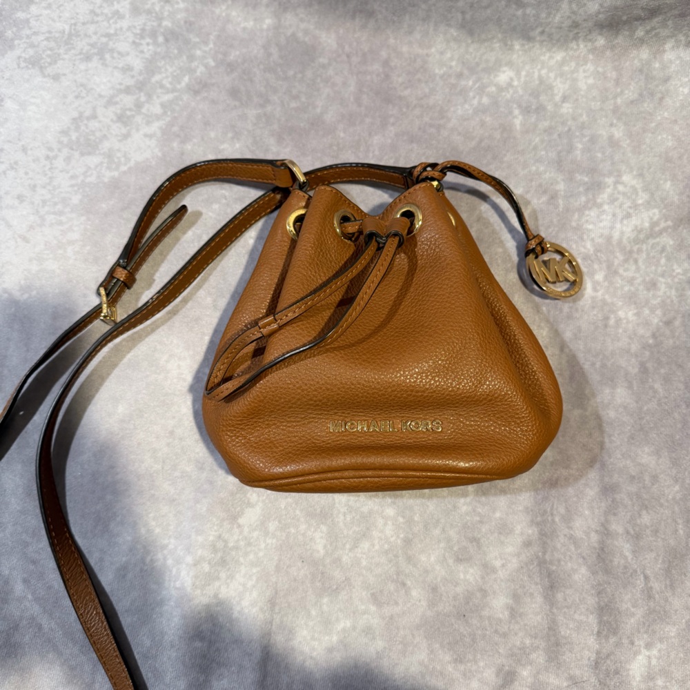 Michael Kors Tan/Brown Pebbled Leather Mini Bag